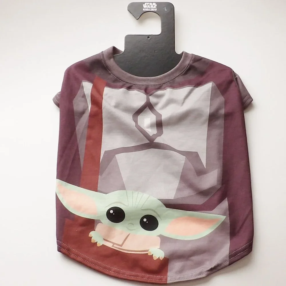 Disney Star Wars Mandalorian Baby Yoda Dog T-Shirt Size Large NEW